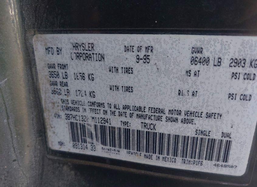 Photo 9 of 1996 Dodge Ram 1500 (VIN 3B7HC13Z0TM112941)