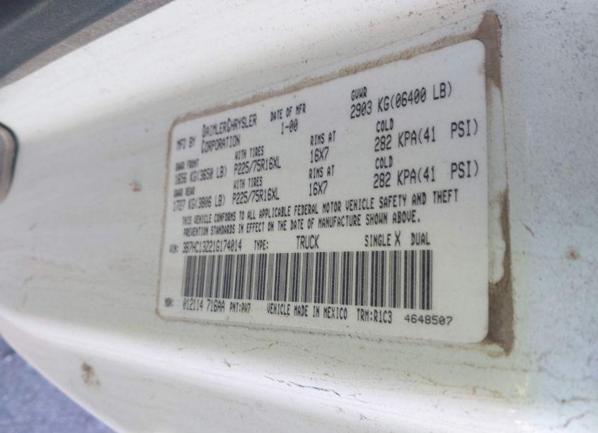 Photo 9 of 2001 Dodge Ram 1500 ST (VIN 3B7HC13Z21G174014)