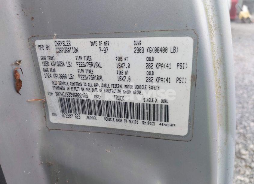 Photo 9 of 1997 Dodge Ram 1500 ST (VIN 3B7HC13Z2VG822408)