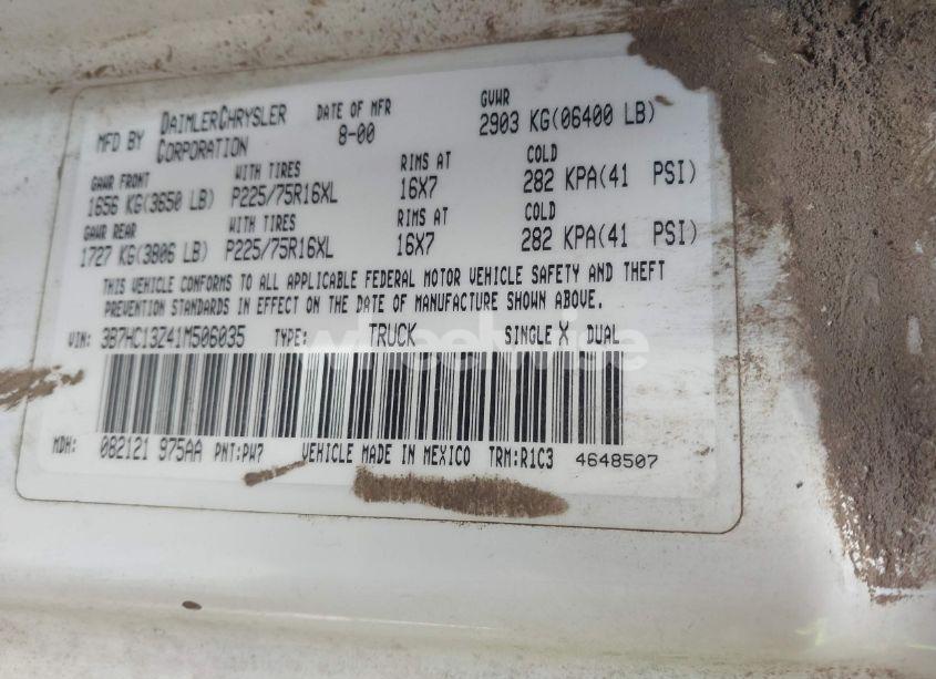 Photo 9 of 2001 Dodge Ram 1500 ST (VIN 3B7HC13Z41M506035)