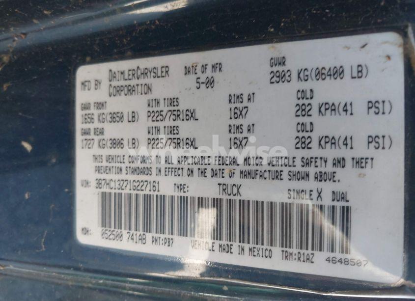 Photo 9 of 2001 Dodge Ram 1500 ST (VIN 3B7HC13Z71G227161)