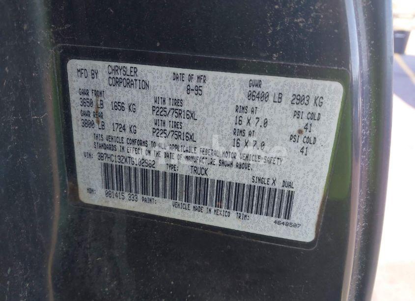 Photo 9 of 1996 Dodge Ram 1500 (VIN 3B7HC13ZXTG102982)
