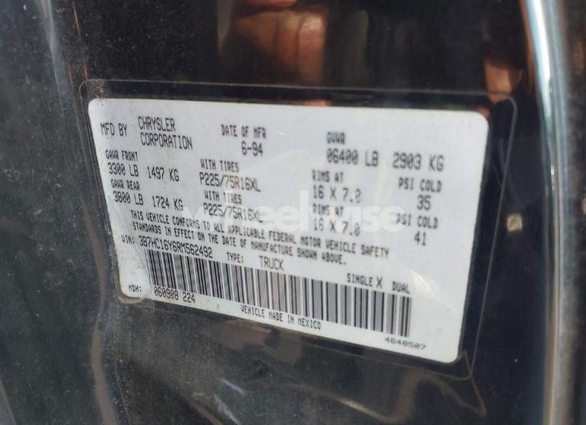 Photo 9 of 1994 Dodge Ram 1500 (VIN 3B7HC16Y6RM562492)