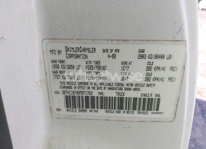 Photo 9 of 1999 Dodge Ram 1500 ST (VIN 3B7HC16Y9XM571703)