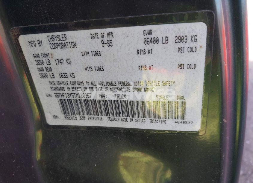 Photo 9 of 1996 Dodge Ram 1500 (VIN 3B7HF13Y5TM110357)