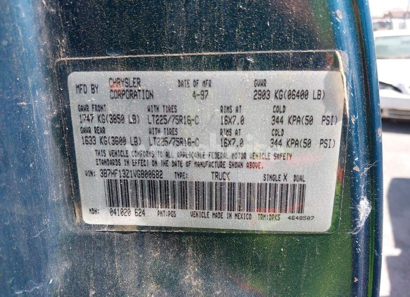 Photo 9 of 1997 Dodge Ram 1500 ST (VIN 3B7HF13Z1VG800682)