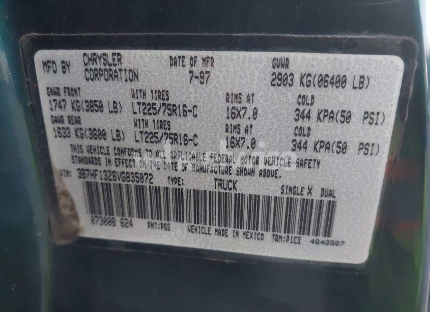 Photo 9 of 1997 Dodge Ram 1500 ST (VIN 3B7HF13Z6VG835072)