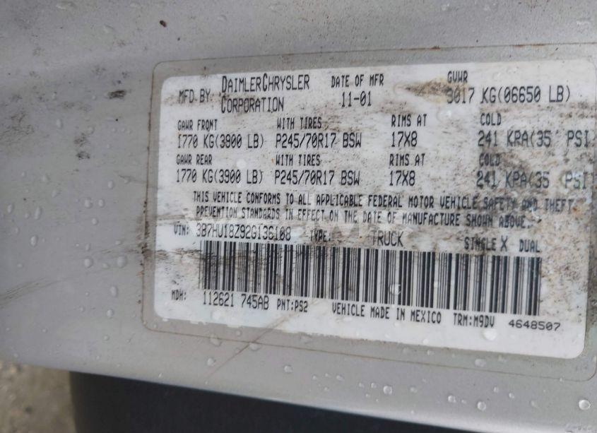 Photo 9 of 2002 Dodge Ram 1500 ST (VIN 3B7HU18Z92G136108)