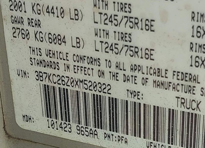 Photo 9 of 1999 Dodge Ram 2500 ST (VIN 3B7KC26Z0XM520322)