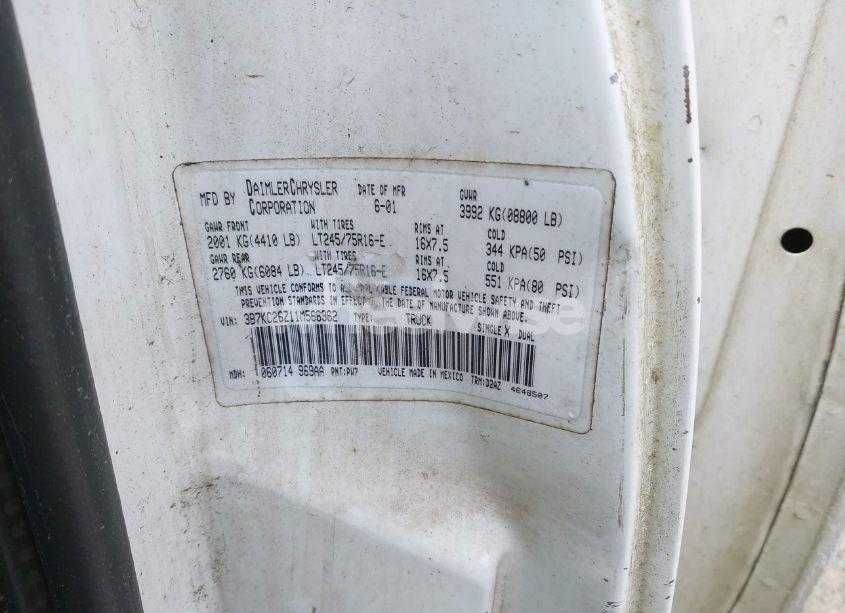 Photo 9 of 2001 Dodge Ram 2500 ST (VIN 3B7KC26Z11M566362)
