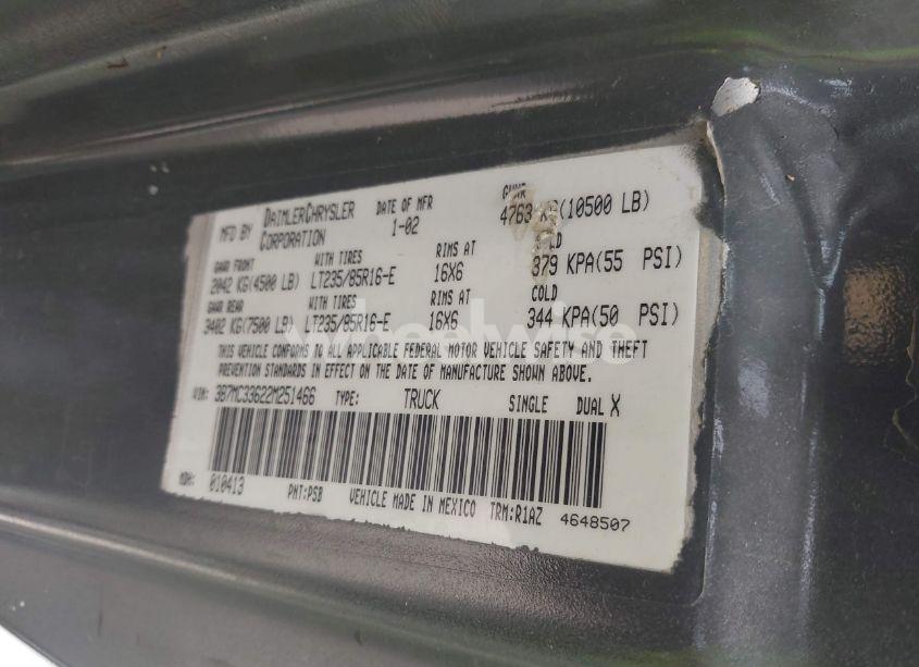 Photo 8 of 2002 Dodge Ram 3500 ST (VIN 3B7MC33622M251466)