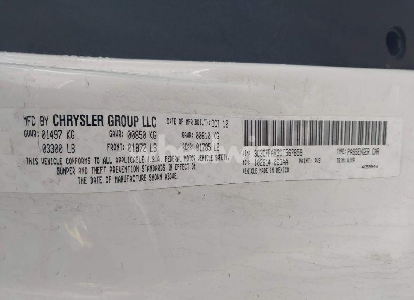 Photo 9 of 2013 Fiat 500 POP (VIN 3C3CFFAR3DT567859)