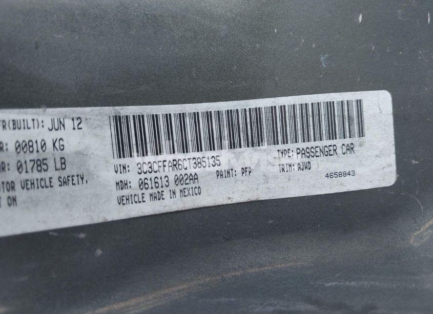 Photo 9 of 2012 Fiat 500 POP (VIN 3C3CFFAR6CT385135)