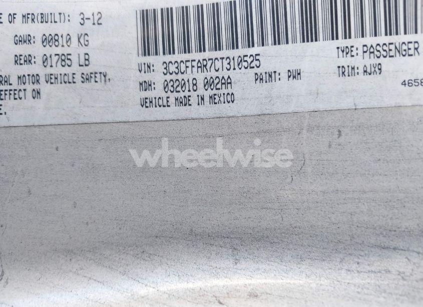 Photo 9 of 2012 Fiat 500 POP (VIN 3C3CFFAR7CT310525)