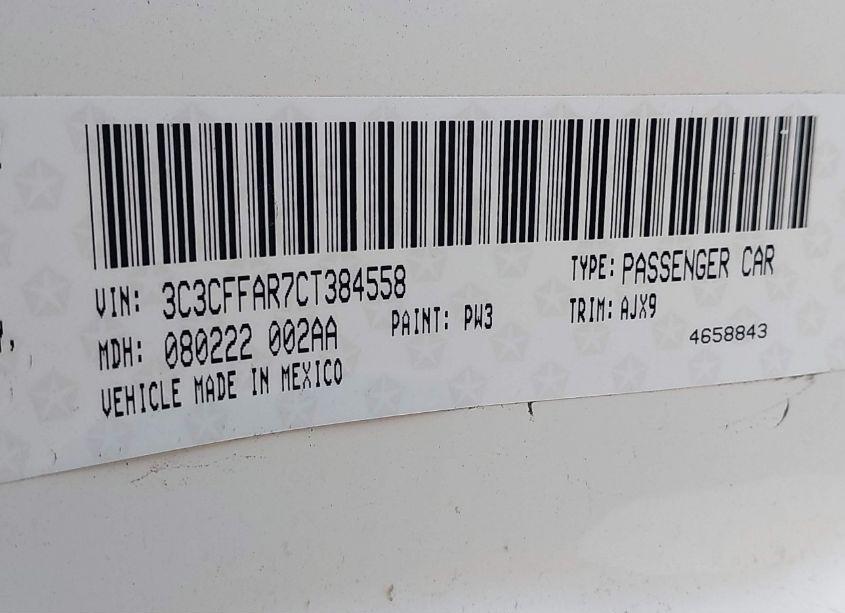 Photo 9 of 2012 Fiat 500 POP (VIN 3C3CFFAR7CT384558)