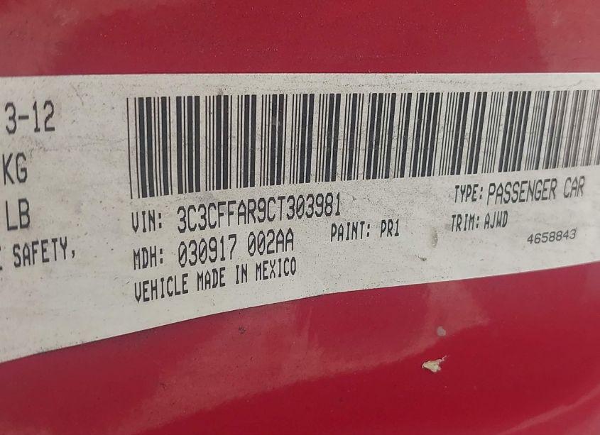 Photo 9 of 2012 Fiat 500 POP (VIN 3C3CFFAR9CT303981)