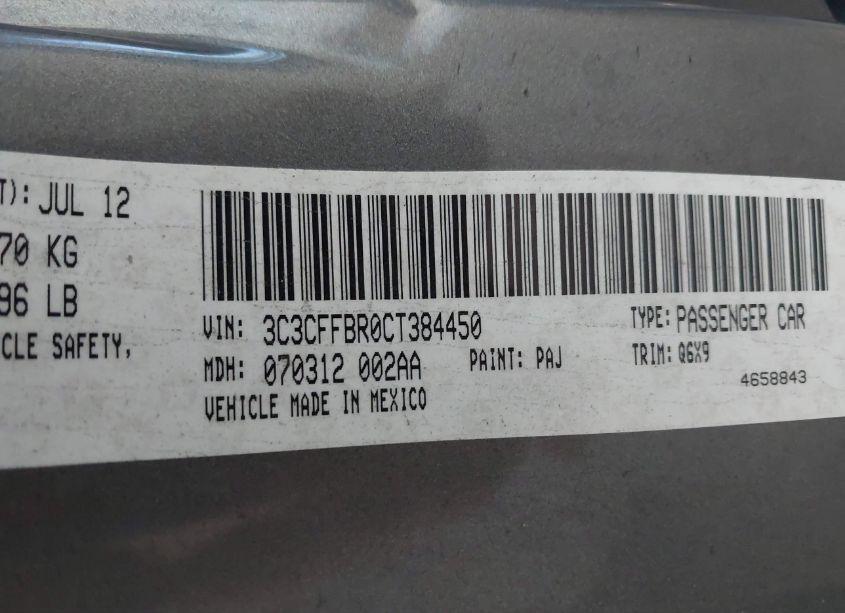 Photo 9 of 2012 Fiat 500 SPORT (VIN 3C3CFFBR0CT384450)