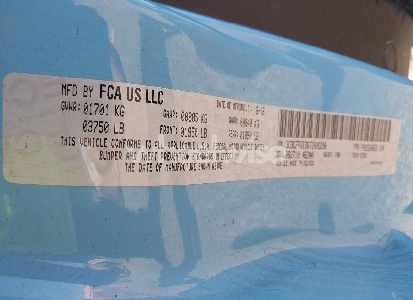 Photo 9 of 2016 Fiat 500e BATTERY ELECTRIC (VIN 3C3CFFGE3GT248390)