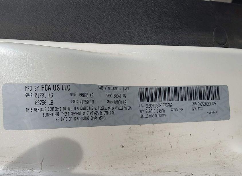 Photo 9 of 2017 Fiat 500e BATTERY ELECTRIC (VIN 3C3CFFGE3HT575762)