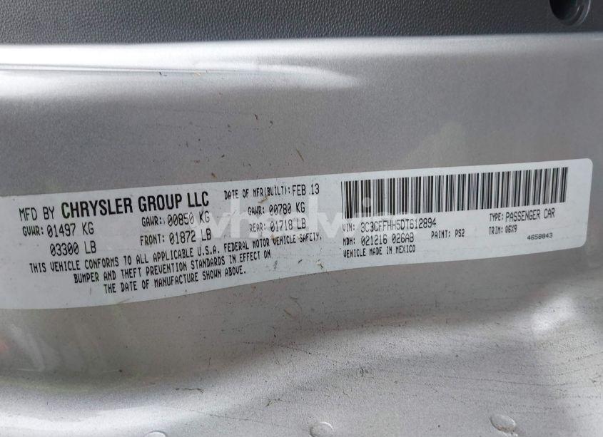 Photo 9 of 2013 Fiat 500 TURBO (VIN 3C3CFFHH5DT612894)