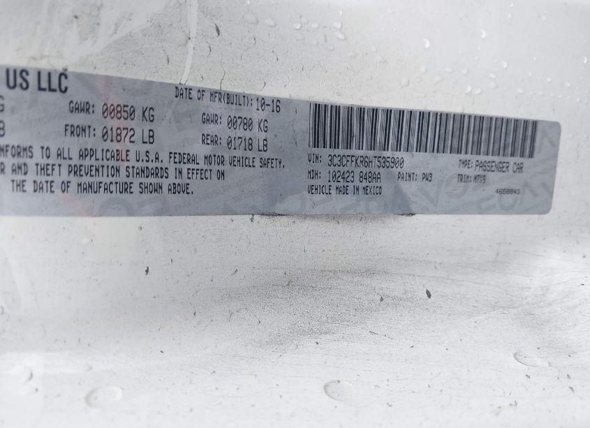 Photo 9 of 2017 Fiat 500 POP (VIN 3C3CFFKR6HT535900)