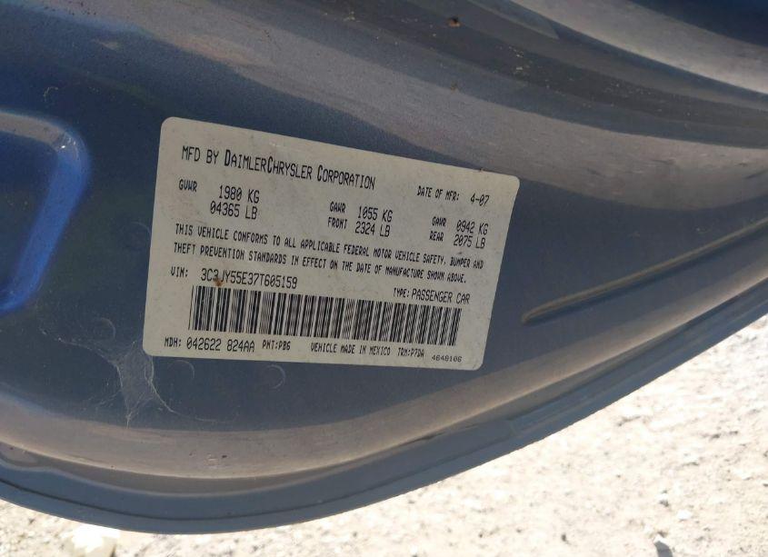 Photo 9 of 2007 Chrysler Pt CRUISER TOURING (VIN 3C3JY55E37T605159)