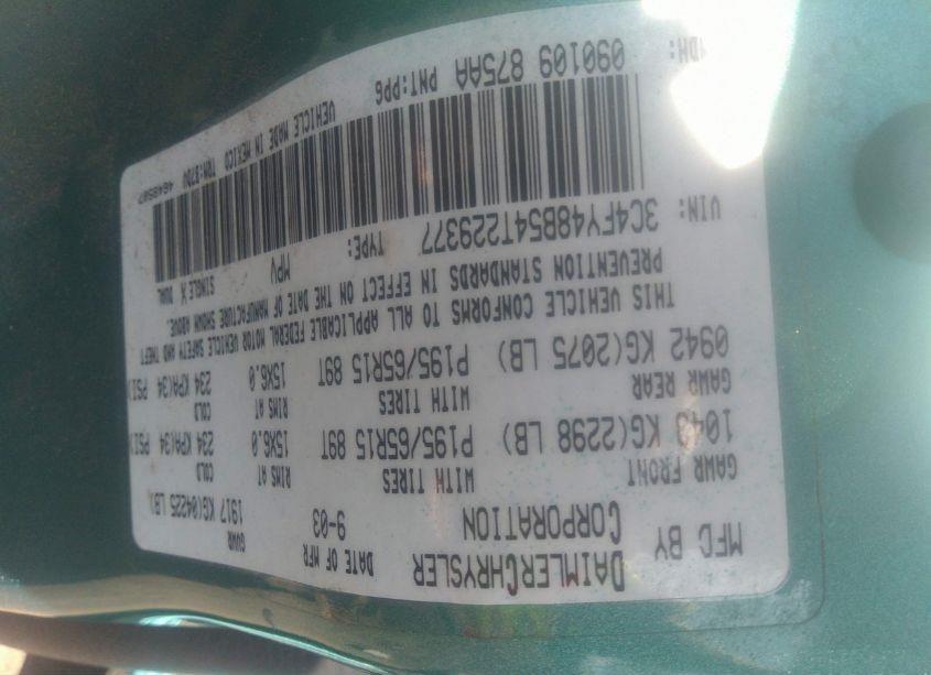 Photo 9 of 2004 Chrysler Pt CRUISER (VIN 3C4FY48B54T229377)