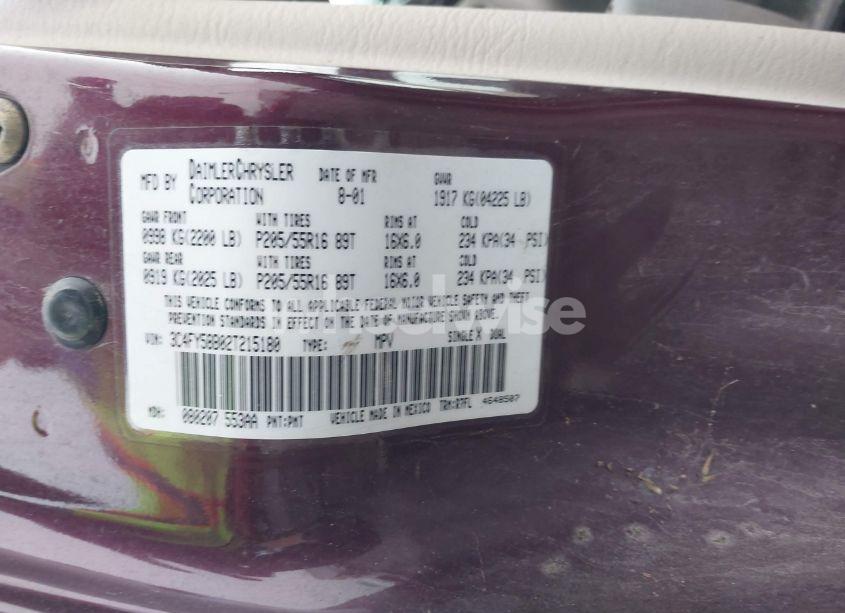 Photo 9 of 2002 Chrysler Pt CRUISER TOURING (VIN 3C4FY58B02T215180)