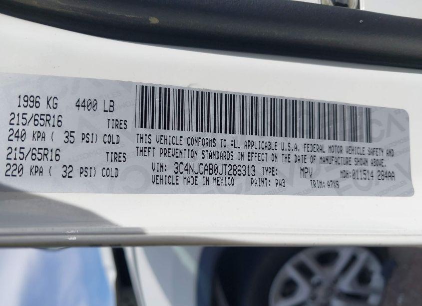 Photo 9 of 2018 Jeep Compass SPORT FWD (VIN 3C4NJCAB0JT286313)