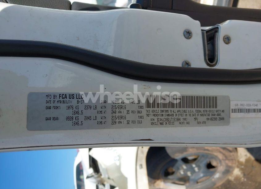 Photo 9 of 2018 Jeep Compass SPORT FWD (VIN 3C4NJCAB2JT151804)