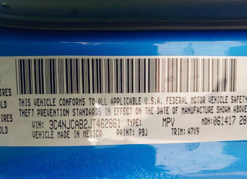 Photo 9 of 2018 Jeep Compass SPORT FWD (VIN 3C4NJCAB2JT462861)