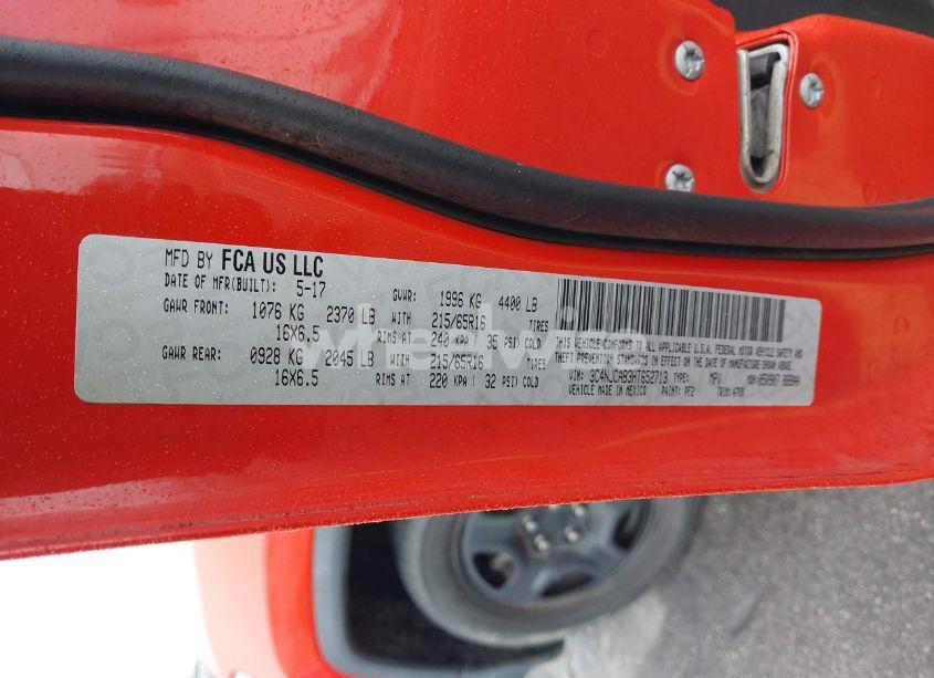 Photo 9 of 2017 Jeep New COMPASS SPORT FWD (VIN 3C4NJCAB3HT652713)