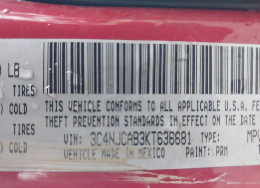 Photo 9 of 2019 Jeep Compass SPORT FWD (VIN 3C4NJCAB3KT636681)