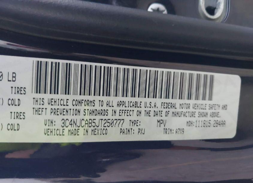 Photo 9 of 2018 Jeep Compass SPORT FWD (VIN 3C4NJCAB5JT250777)