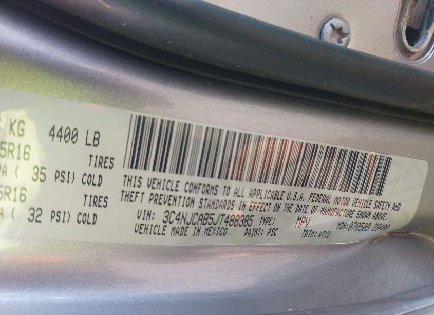 Photo 9 of 2018 Jeep Compass SPORT FWD (VIN 3C4NJCAB5JT488385)