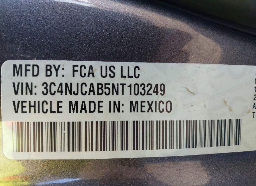 Photo 9 of 2022 Jeep Compass SPORT FWD (VIN 3C4NJCAB5NT103249)