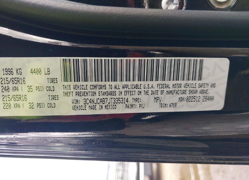 Photo 9 of 2018 Jeep Compass SPORT FWD (VIN 3C4NJCAB7JT335314)