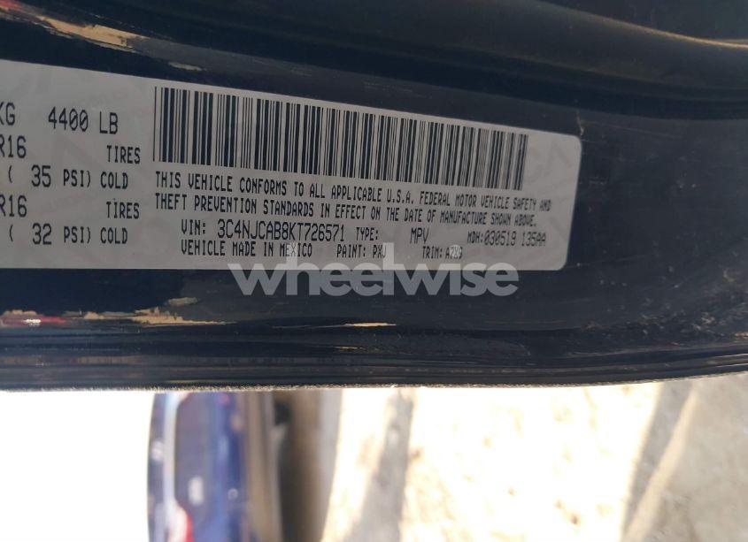 Photo 9 of 2019 Jeep Compass SPORT FWD (VIN 3C4NJCAB8KT726571)