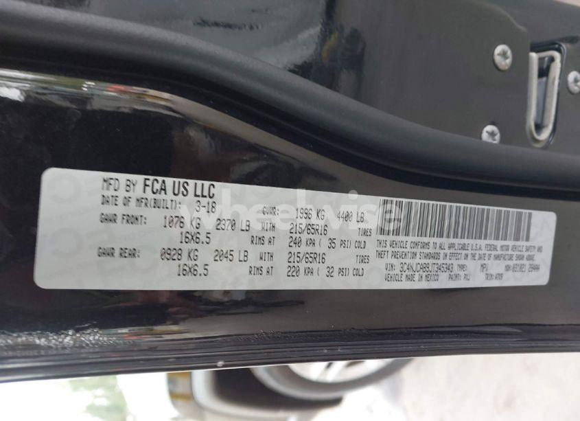 Photo 9 of 2018 Jeep Compass SPORT FWD (VIN 3C4NJCAB9JT345343)