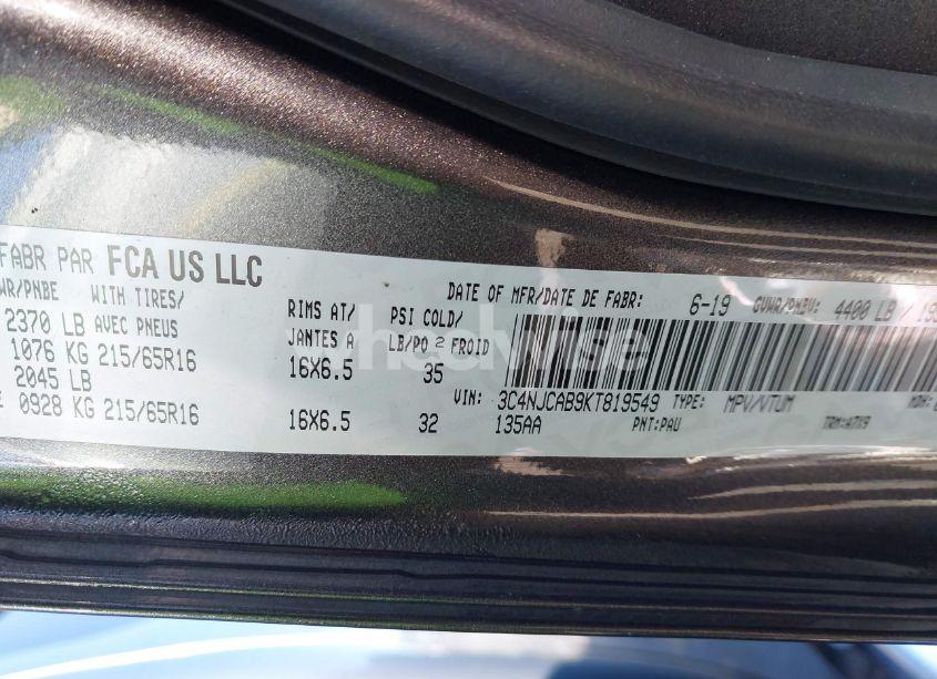 Photo 9 of 2019 Jeep Compass SPORT (VIN 3C4NJCAB9KT819549)