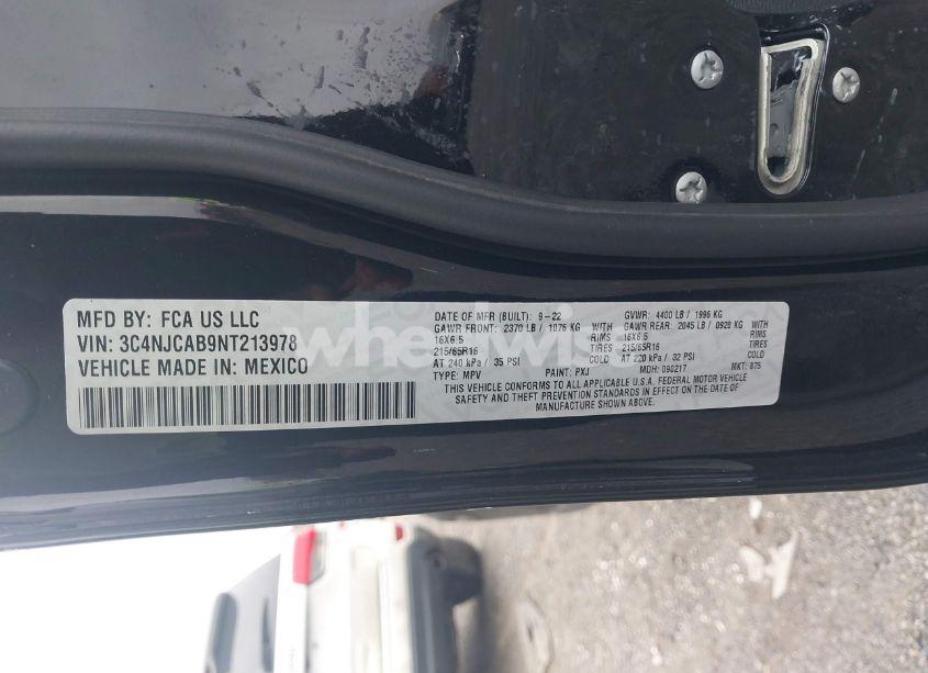 Photo 9 of 2022 Jeep Compass SPORT FWD (VIN 3C4NJCAB9NT213978)