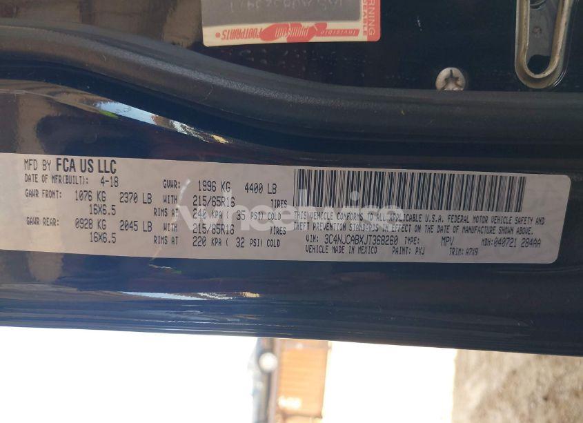 Photo 9 of 2018 Jeep Compass SPORT FWD (VIN 3C4NJCABXJT368260)