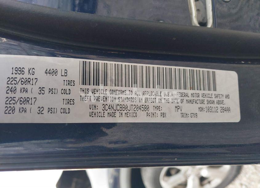 Photo 9 of 2018 Jeep Compass LATITUDE FWD (VIN 3C4NJCBB0JT204580)