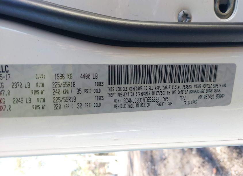 Photo 9 of 2017 Jeep New COMPASS LATITUDE FWD (VIN 3C4NJCBB1HT653230)