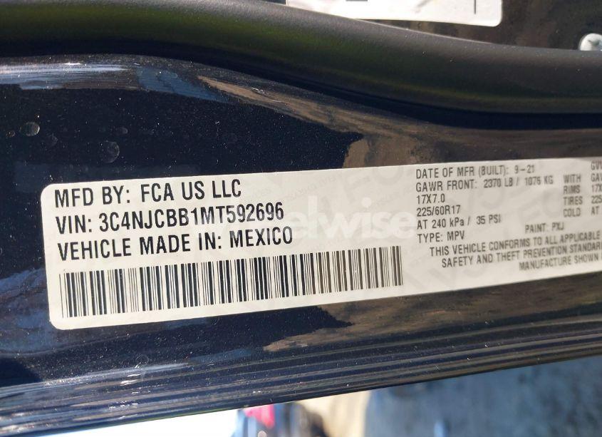 Photo 9 of 2021 Jeep Compass LATITUDE FWD (VIN 3C4NJCBB1MT592696)