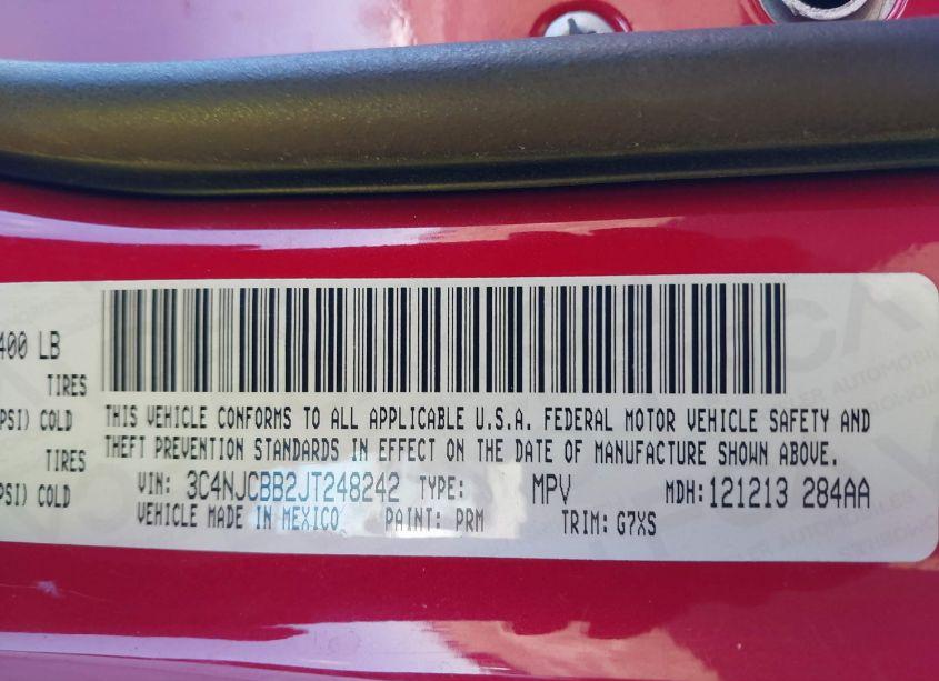 Photo 9 of 2018 Jeep Compass LATITUDE FWD (VIN 3C4NJCBB2JT248242)