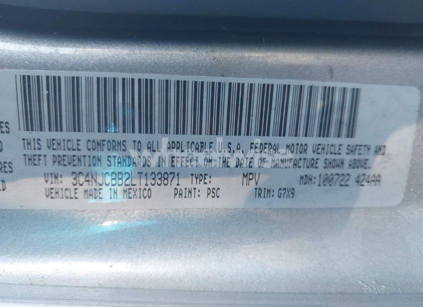 Photo 9 of 2020 Jeep Compass LATITUDE FWD (VIN 3C4NJCBB2LT133871)