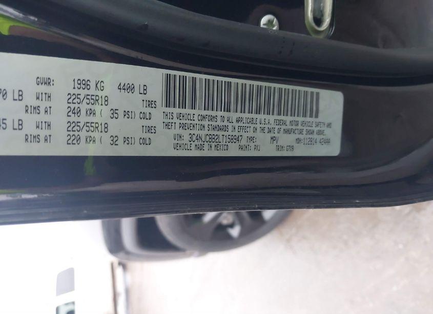 Photo 9 of 2020 Jeep Compass ALTITUDE FWD (VIN 3C4NJCBB2LT158947)