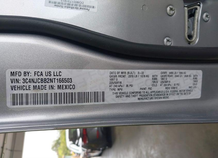 Photo 9 of 2022 Jeep Compass ALTITUDE FWD (VIN 3C4NJCBB2NT166503)