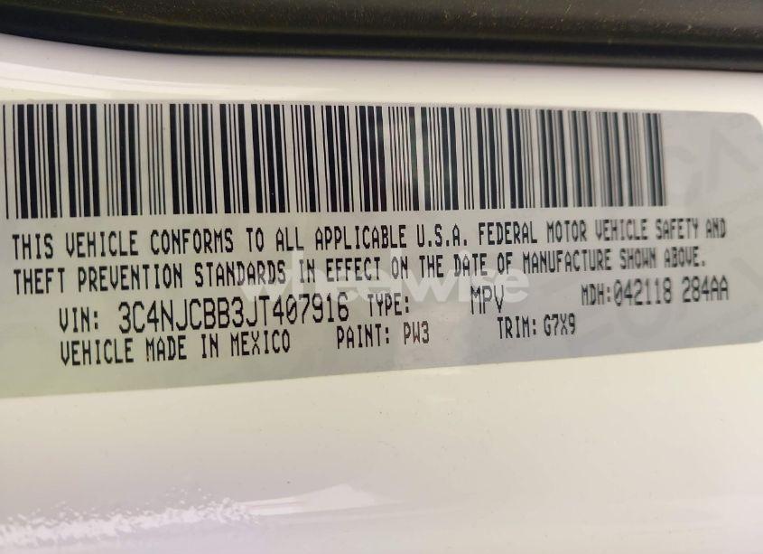 Photo 9 of 2018 Jeep Compass ALTITUDE FWD (VIN 3C4NJCBB3JT407916)